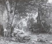 Hische in Covert am Flub von Plaisirfontaine Gustave Courbet